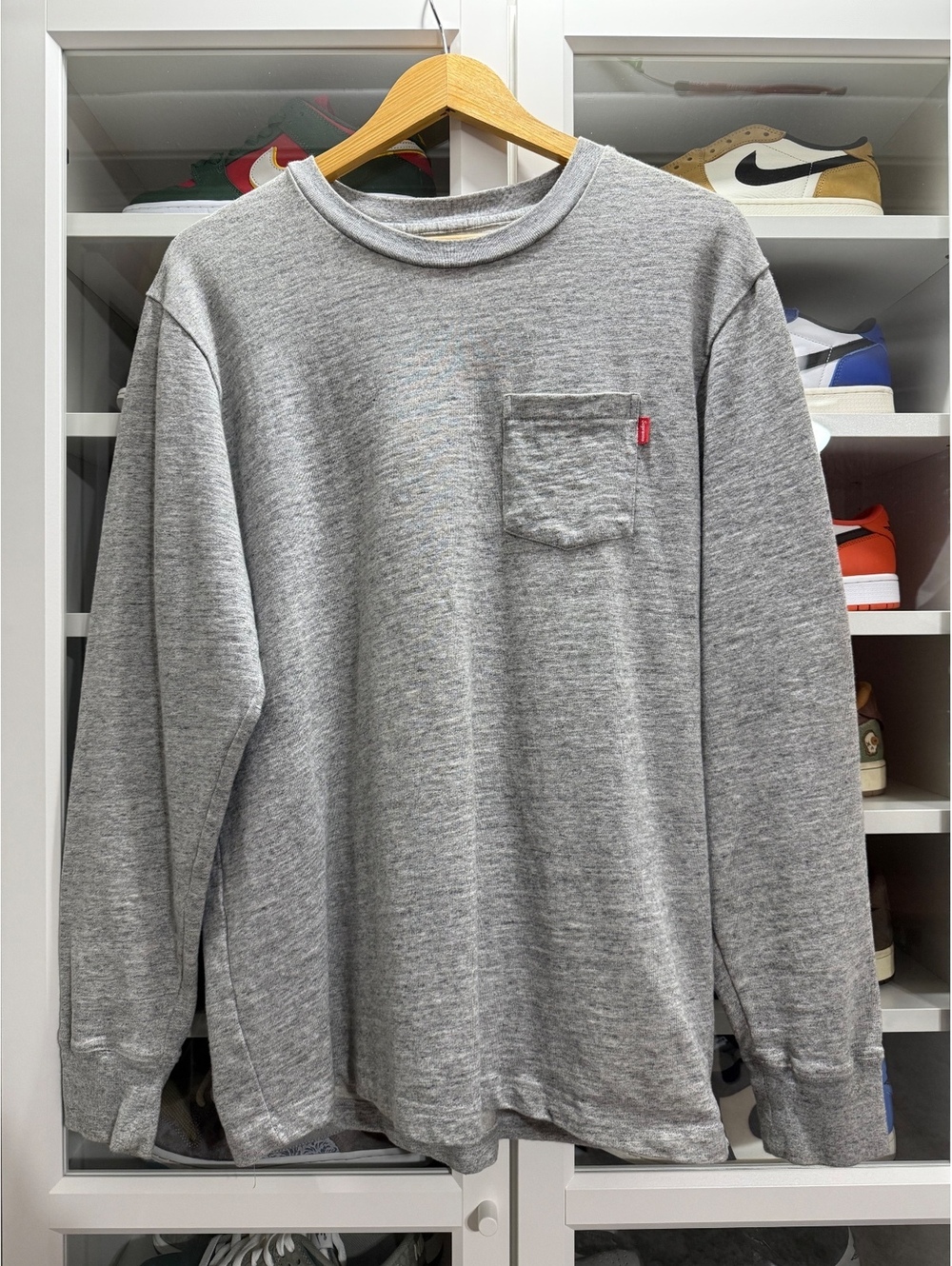 Supreme L/S Pocket Tee - Gray